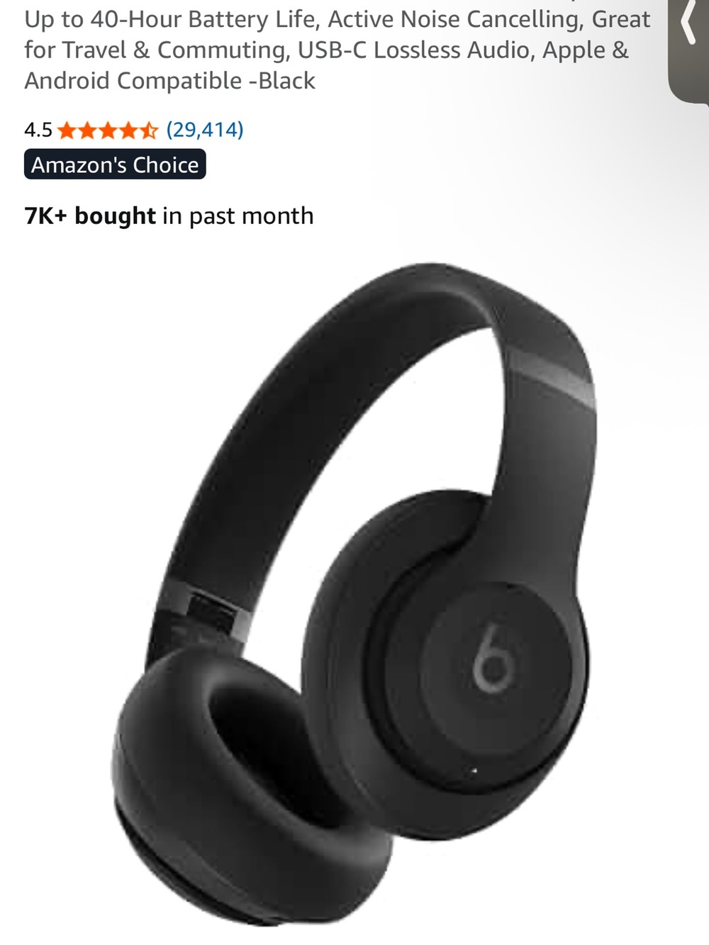Over-Ear Wireless Headphones — Black